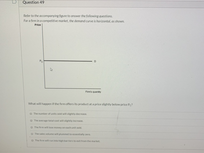 Solved D Question 49 Refer to the accompanying figure to | Chegg.com