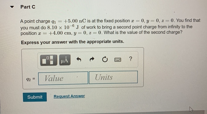 Solved Part A Two point charges are at fixed positions on | Chegg.com