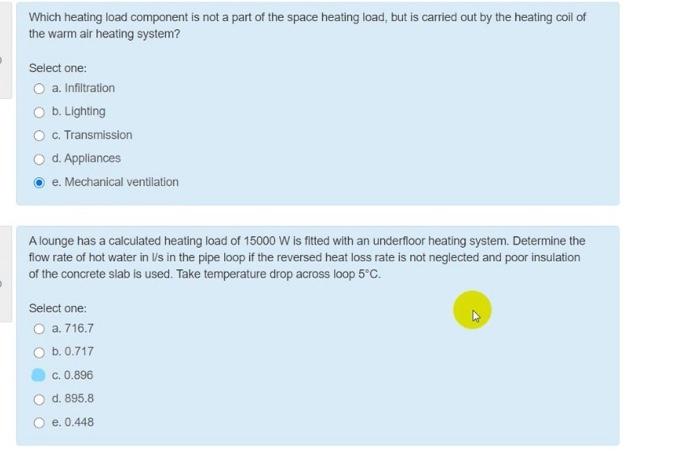Solved Which heating load component is not a part of the | Chegg.com