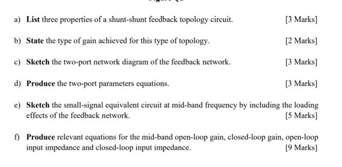 Solved consider the shunt shunt topology circuit shown in chegg