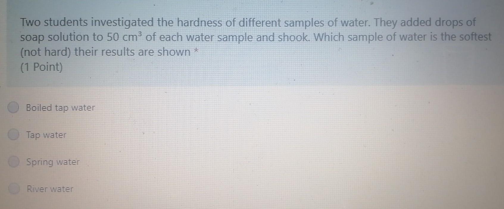 Solved Soap solution Water sample Voluna ol soap ded Boled