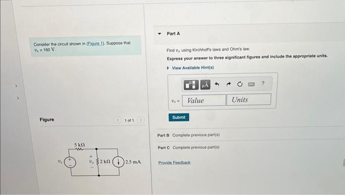 Consider the circut shown in (Eature. 1). Suppose that
\[
\mathrm{v}_{\mathrm{m}}=160 \mathrm{~V} \text {. }
\]
Find \( v_{0}