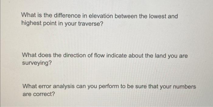 Solved What is the difference in elevation between the | Chegg.com