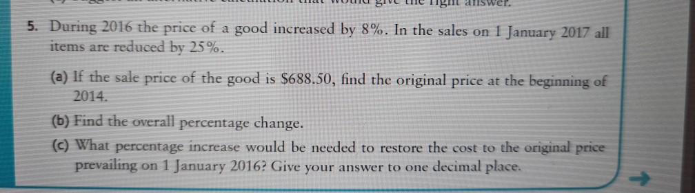 Solved h 18 answer. 5. During 2016 the price of a good | Chegg.com