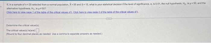 Solved If, in a sample of n=25 selected from a normal | Chegg.com