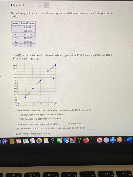 Solved Question 2 The following table shows retail sales in | Chegg.com