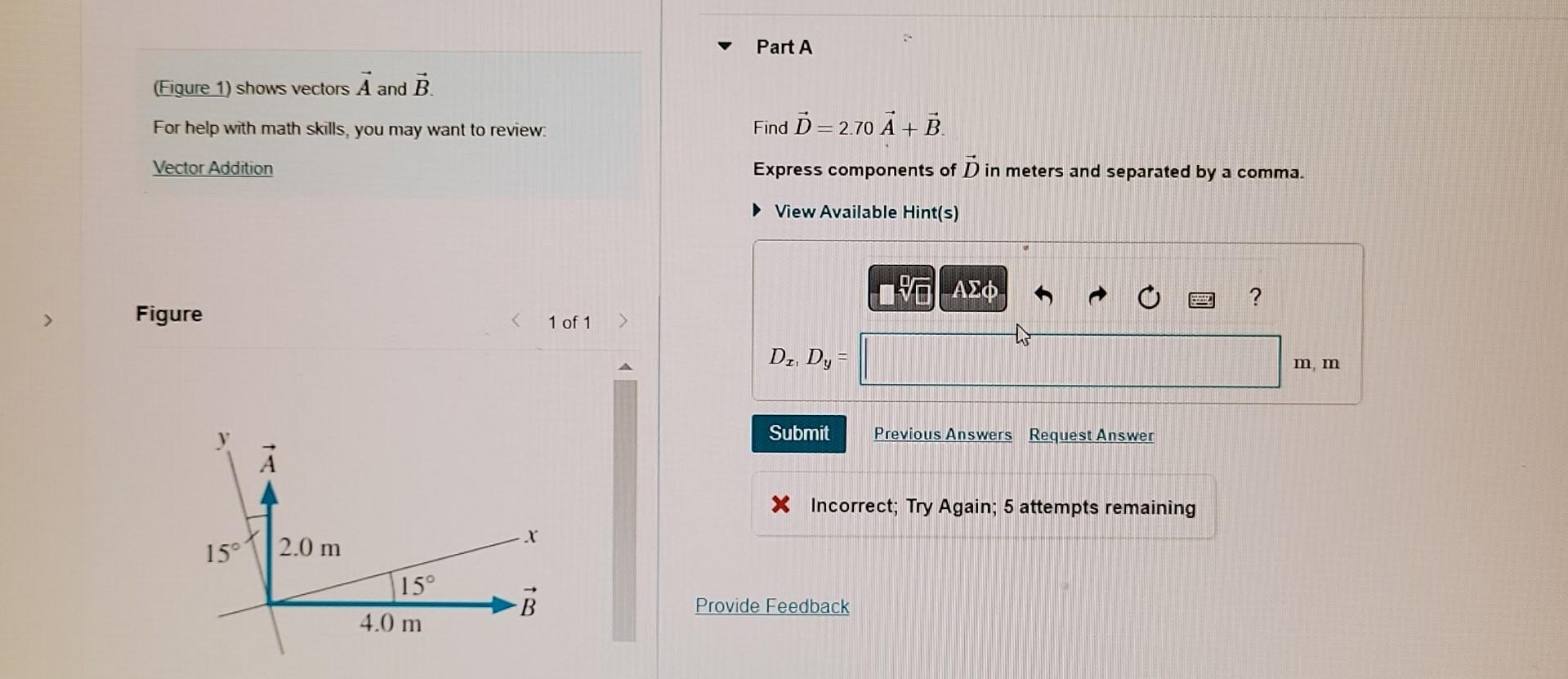 Solved (Figure 1 ) Shows Vectors A And B. For Help With Math | Chegg.com