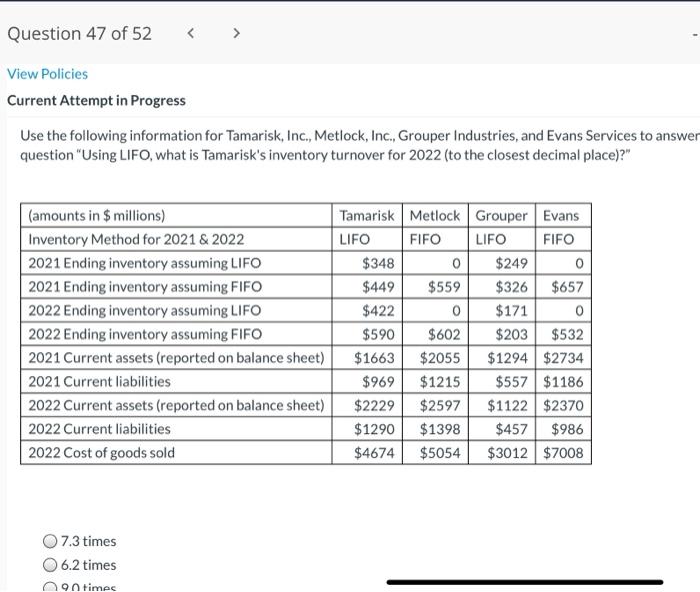 Solved - /1 Question 26 of 52 View Policies Current Attempt