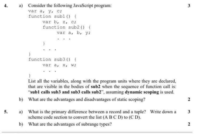 Solved A) ﻿Consider The Following JavaScript Program:List | Chegg.com