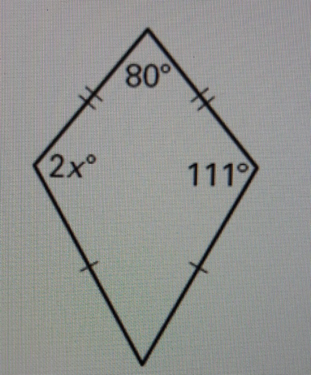 Solved 80° X (2xº 1119 | Chegg.com