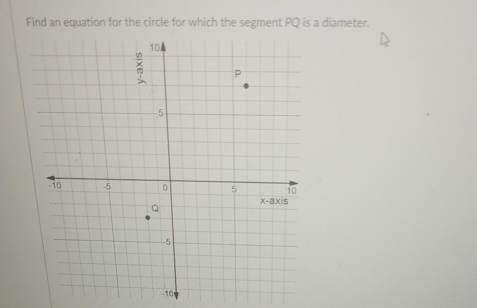 Solved Find an equation for the circle for which the segment | Chegg.com