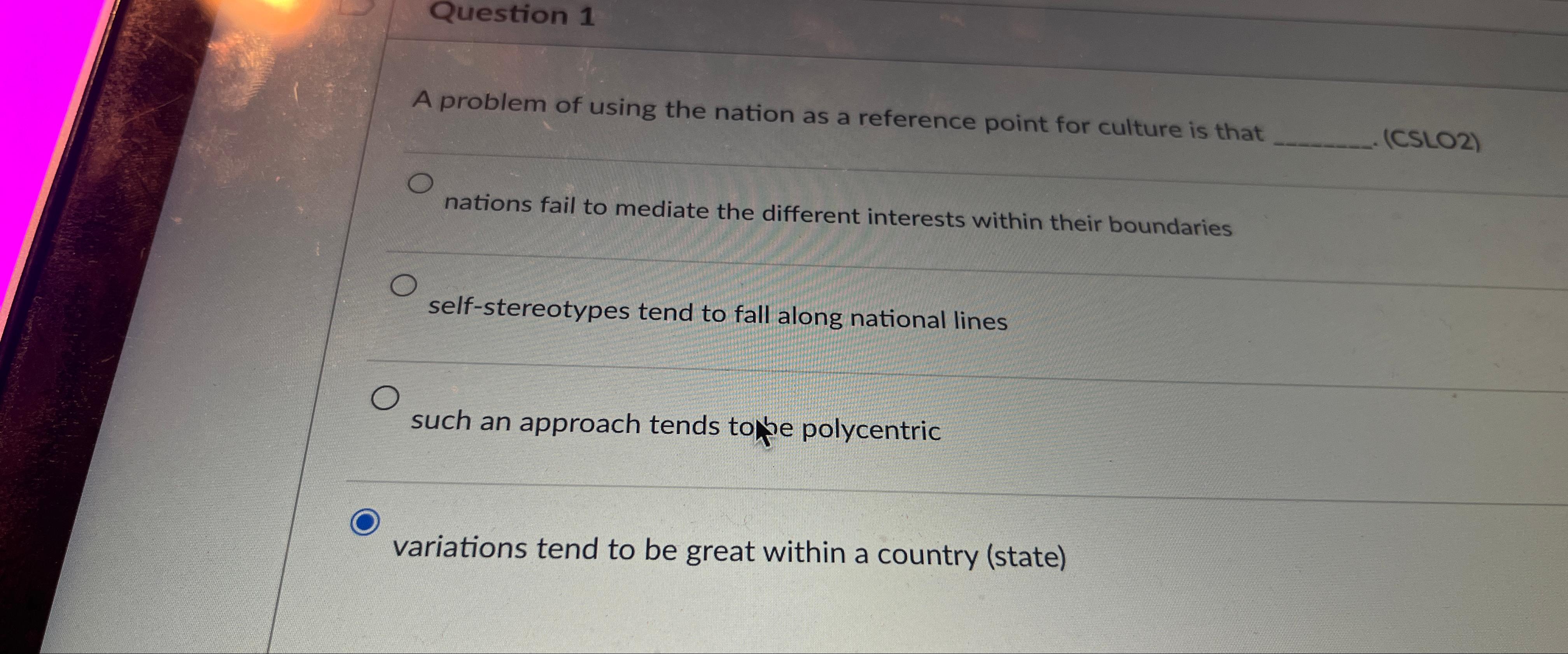 Solved Question 1A problem of using the nation as a | Chegg.com