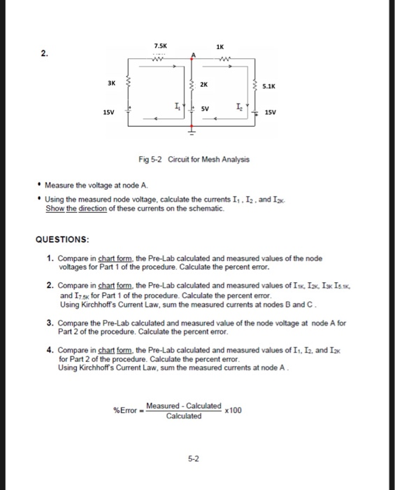 Solved EXPERIMENT 5 Nodal Voltage and Mesh Current Analysis | Chegg.com