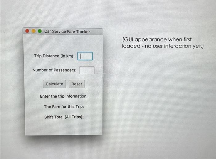 Solved Write a program to create a graphical user interface | Chegg.com