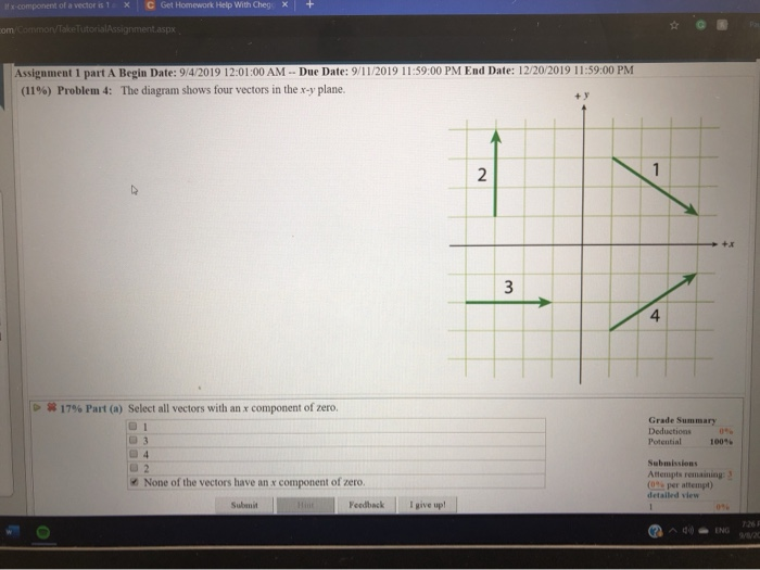 Solved C Get Homework Help With Cheg X Ifx Component Of A | Chegg.com