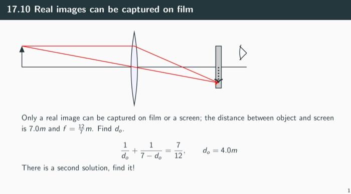 Solved 17.10 Real images can be captured on film Only a real | Chegg.com