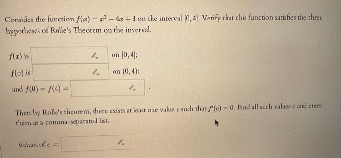 Solved Consider the function f(x) = x2 - 4x + 3 on the | Chegg.com