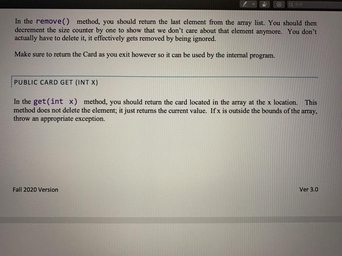 CS145 - PROGRAMMING ASSIGNMENT CARD ARRAY LIST | Chegg.com