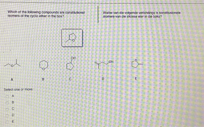 Solved Which of the following compounds are constitutional | Chegg.com