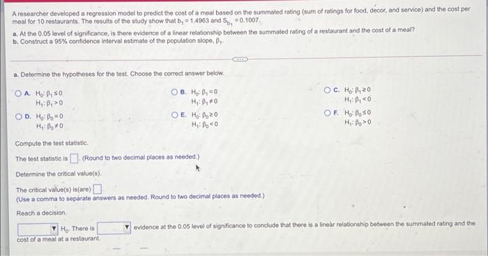 Solved A researcher developed a regression model to predict | Chegg.com