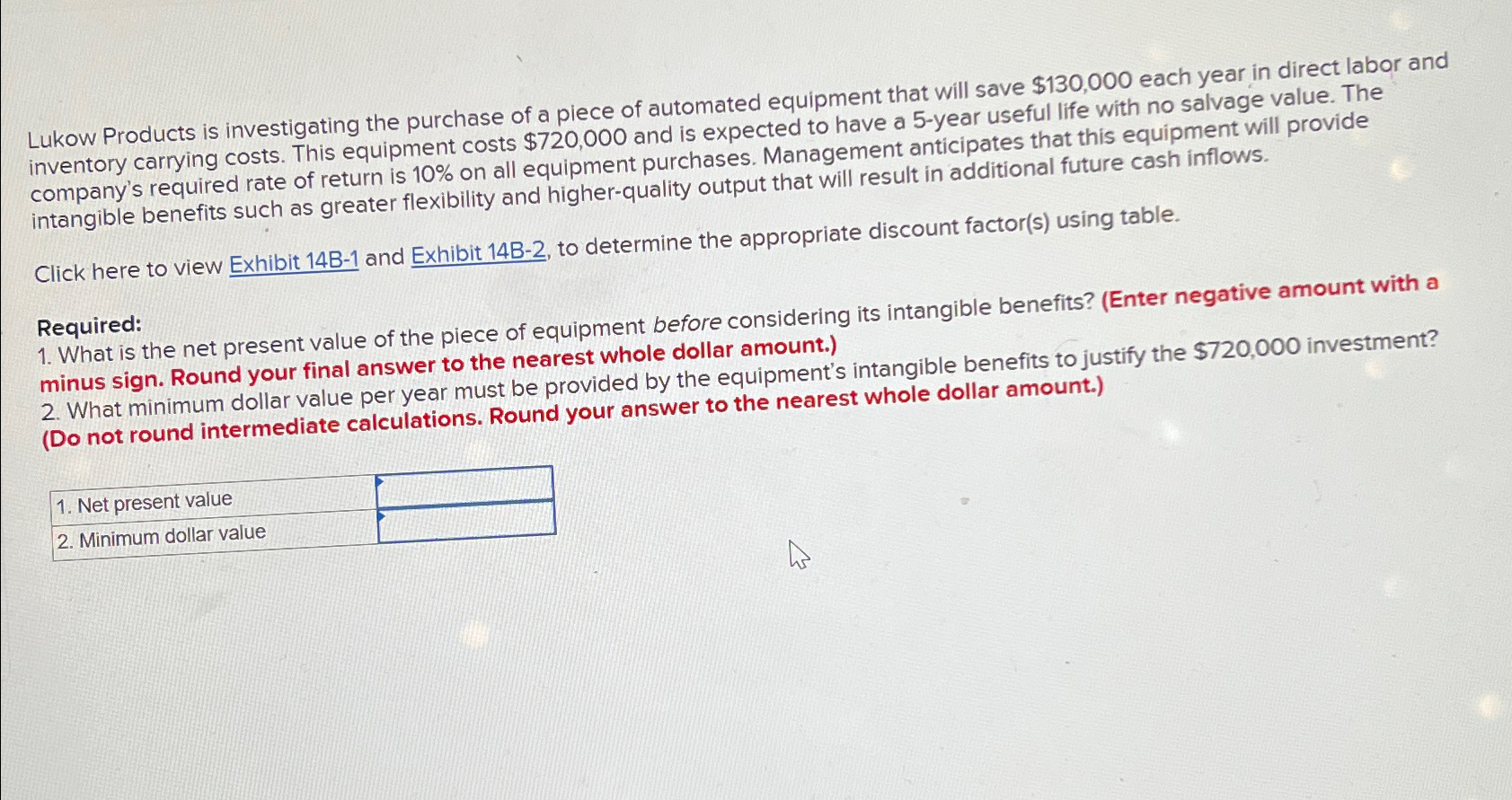 Solved Lukow Products is investigating the purchase of a | Chegg.com