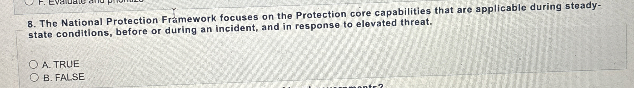Solved The National Protection Framework focuses on the | Chegg.com