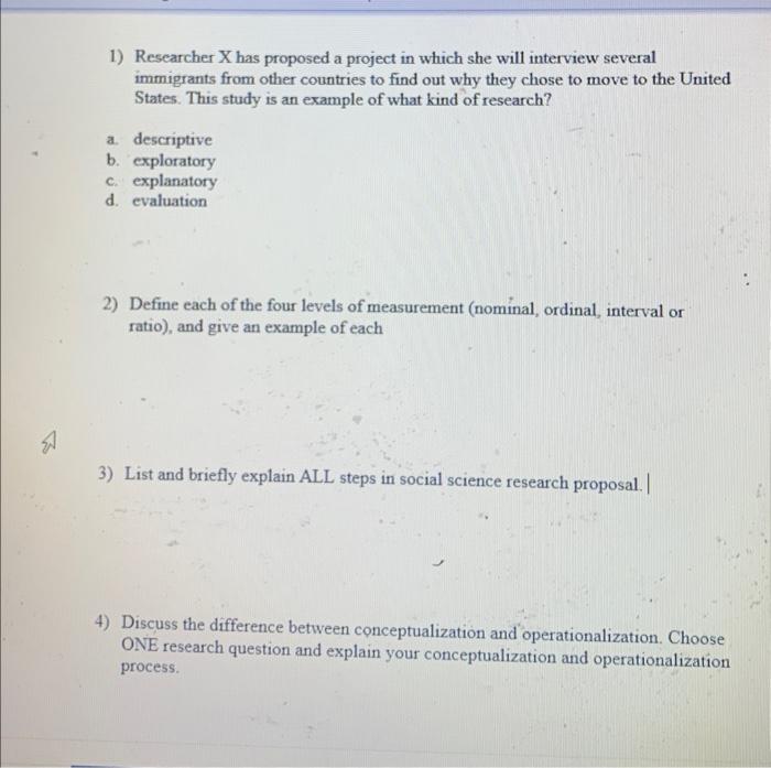 define each of the four levels of measurement