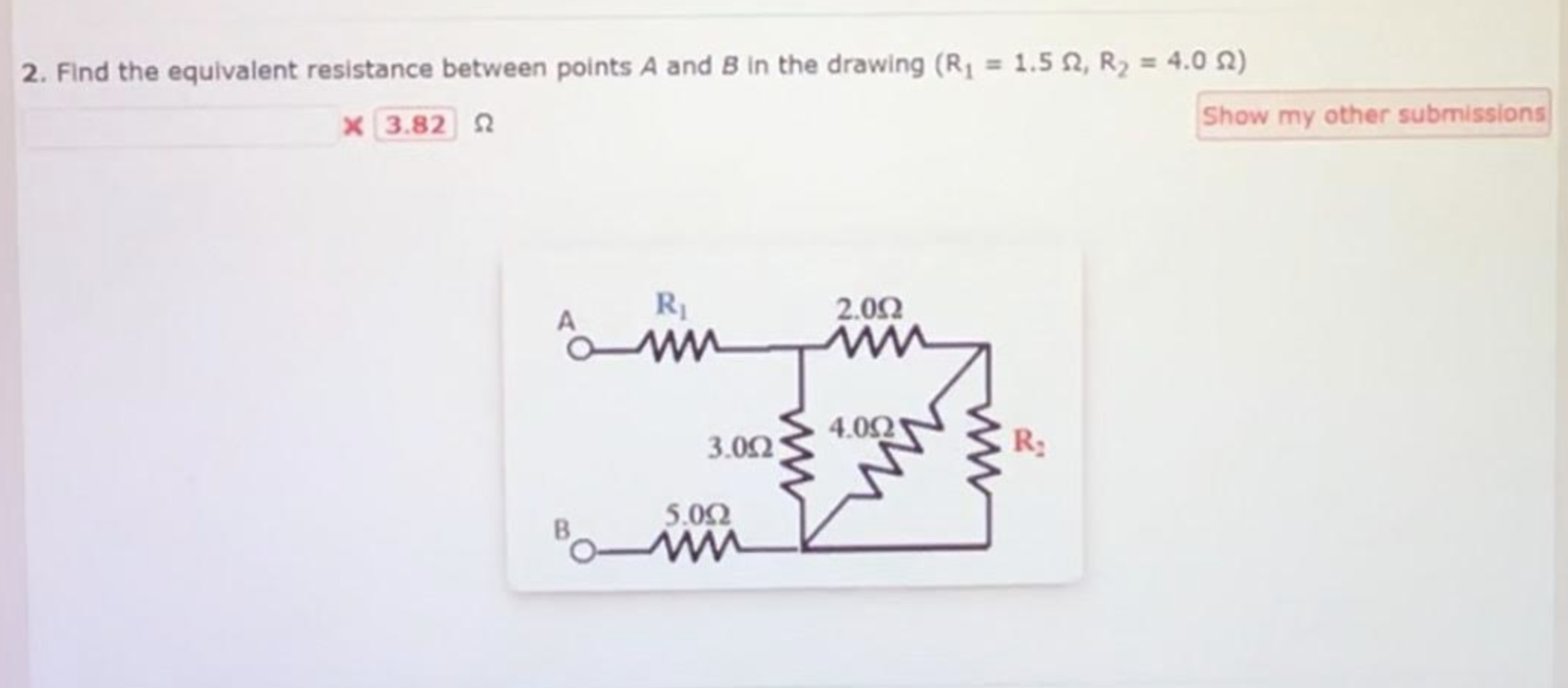 Solved Find the equivalent resistance between points A and | Chegg.com