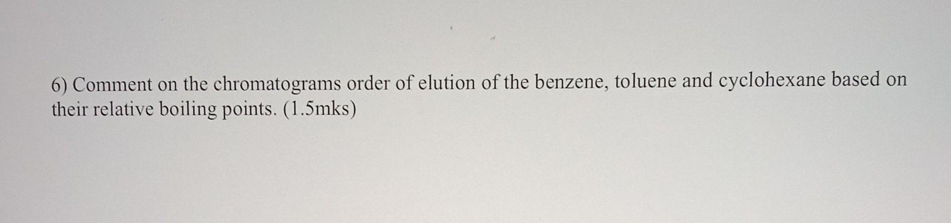 Solved 6) Comment on the chromatograms order of elution of | Chegg.com