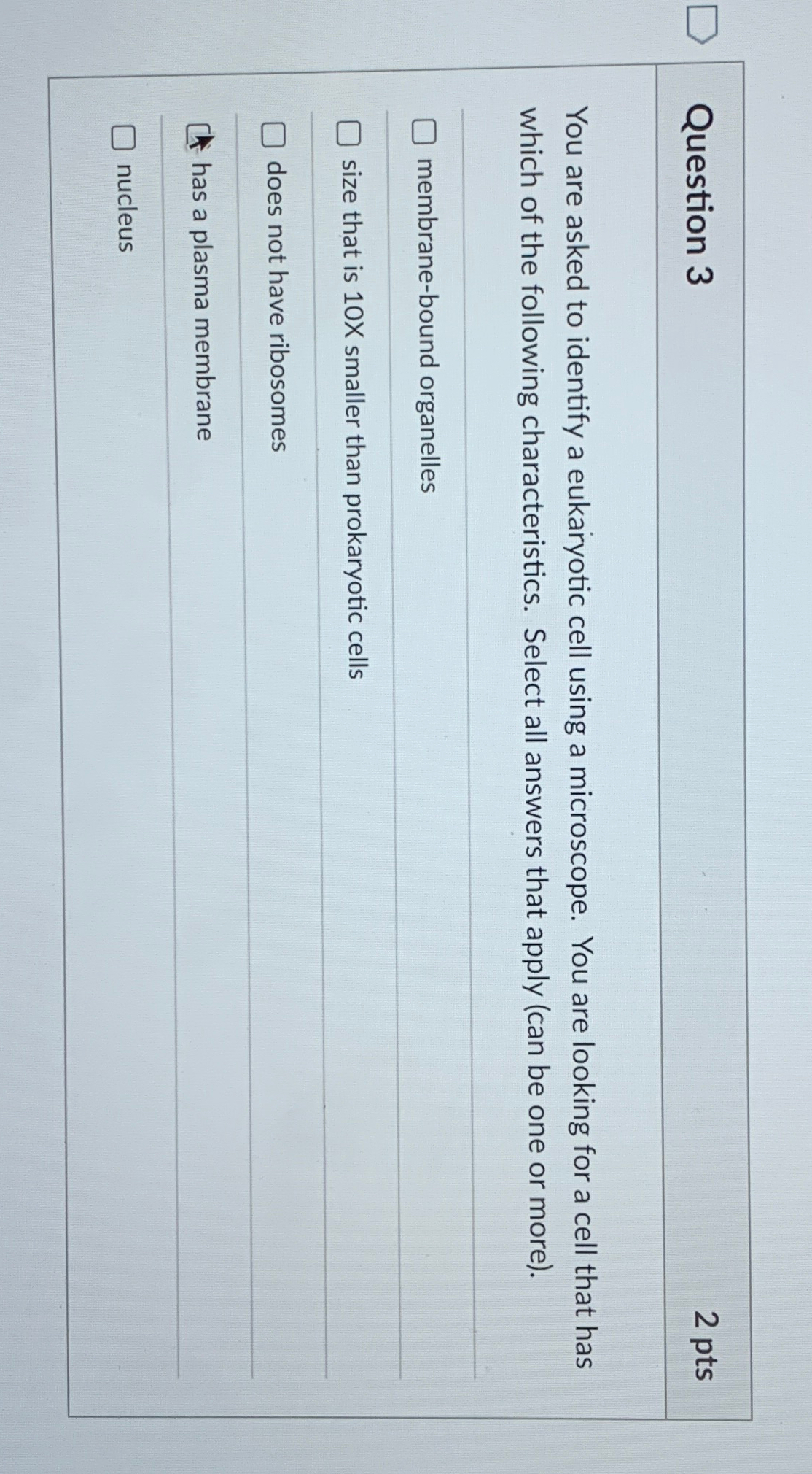 Solved Question 32ptsYou are asked to identify a eukaryotic | Chegg.com