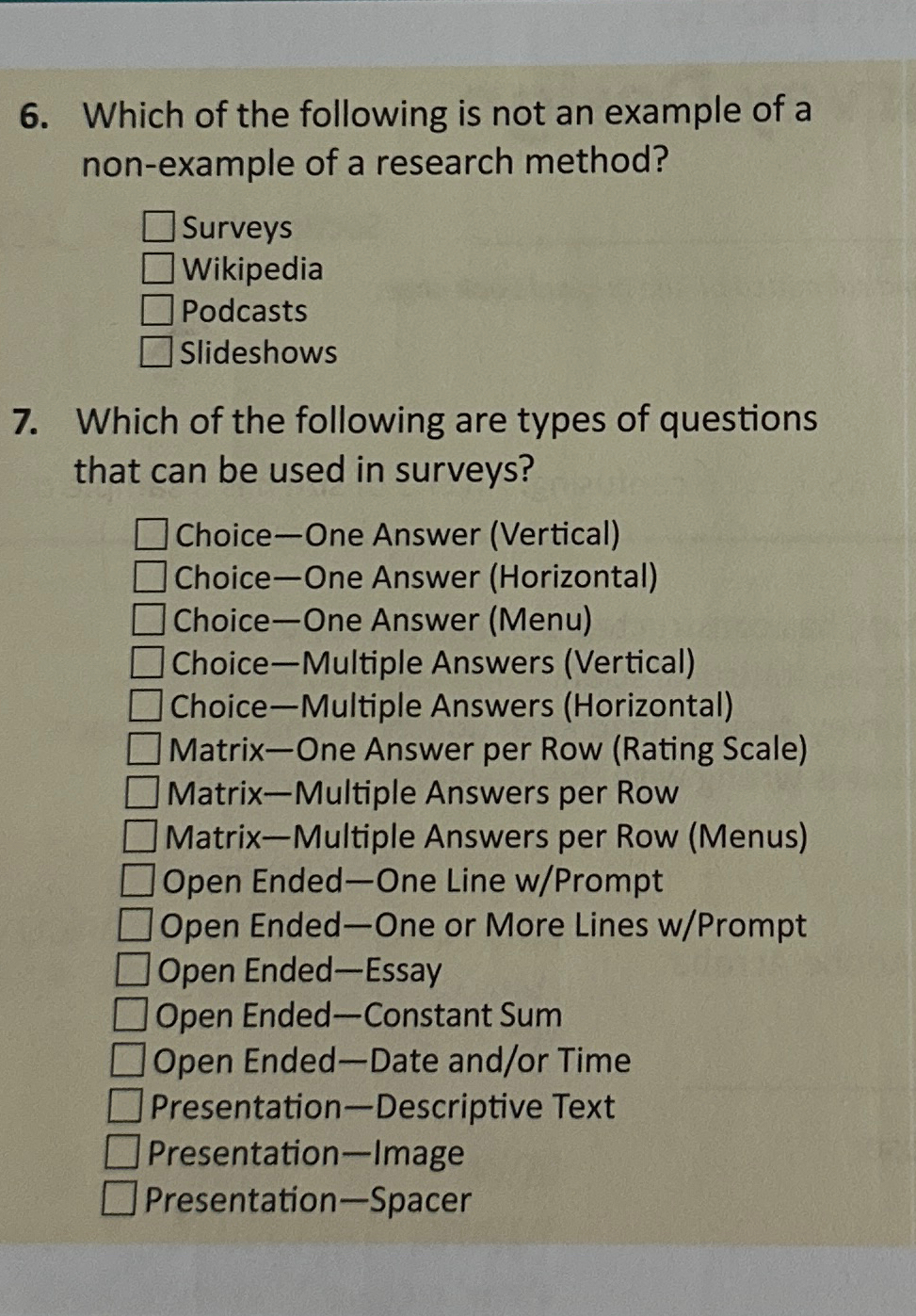 Solved read each question and indicate whats wrong with the | Chegg.com