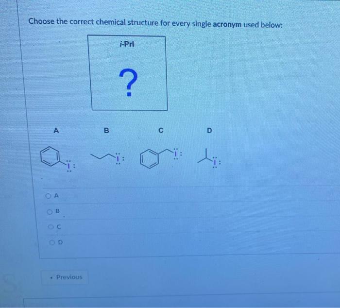 Solved Choose the correct chemical structure for every