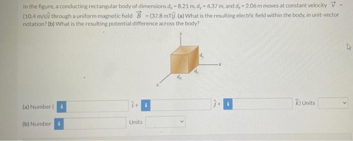 Solved In the figure, a conducting rectangular body of | Chegg.com
