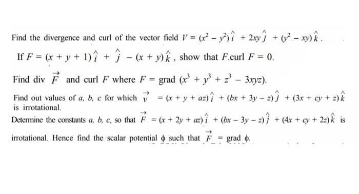 Find The Divergence And Curl Of The Vector Field V Chegg Com