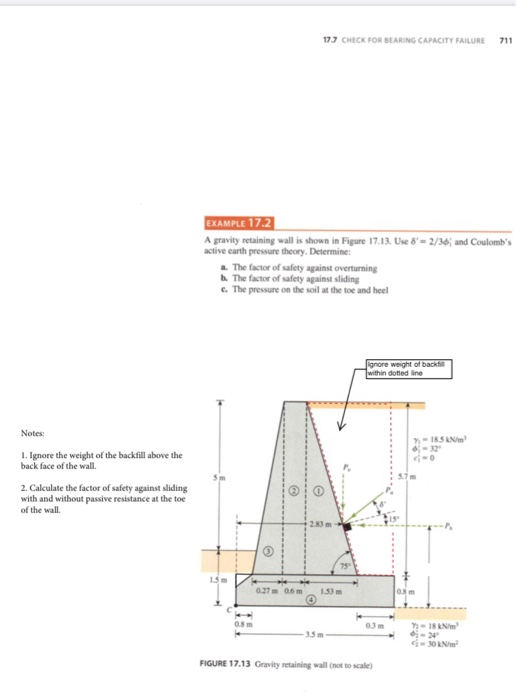Solved 17.7 CHECK FOR BEARING CAPACITY FAILURE 711 EXAMPLE