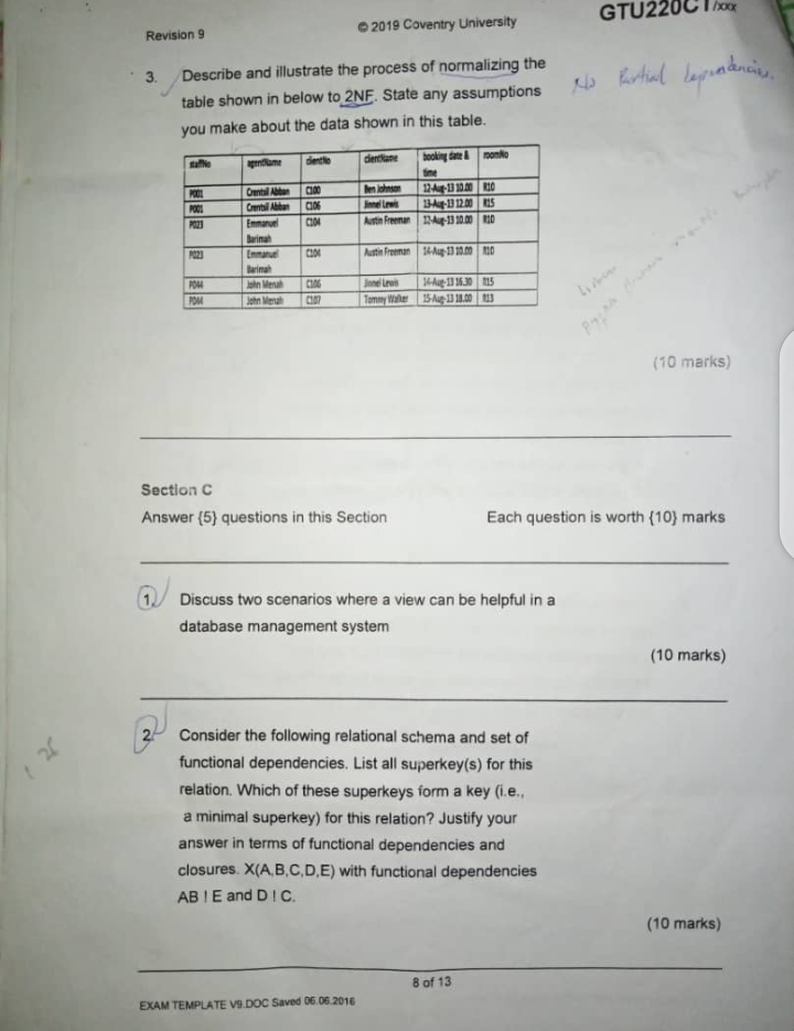 Solved Section B Answer (3) Questions In This Section Each | Chegg.com