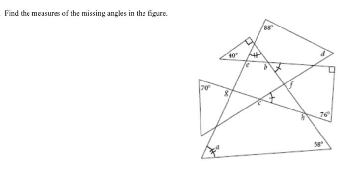 Solved Find the measures of the missing angles in the | Chegg.com