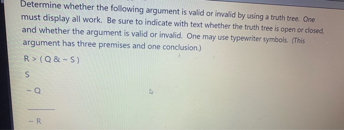 Solved Determine whether the following argument is valid or | Chegg.com