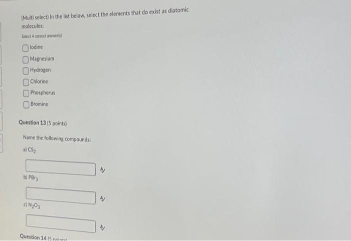 Solved (Multi select) In the list below, select the elements | Chegg.com