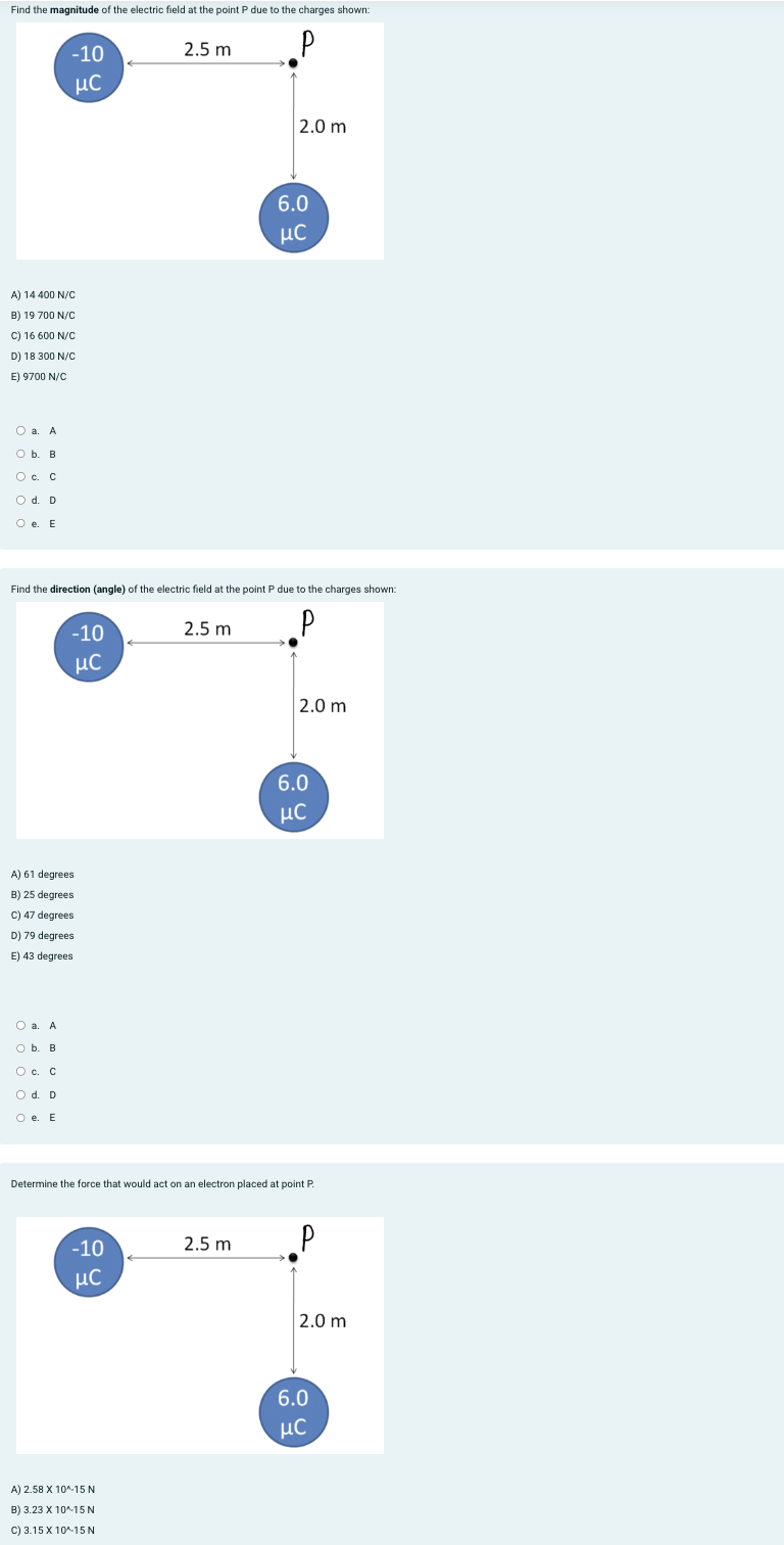 Solved Find the magnitude of the electric field at the point | Chegg.com