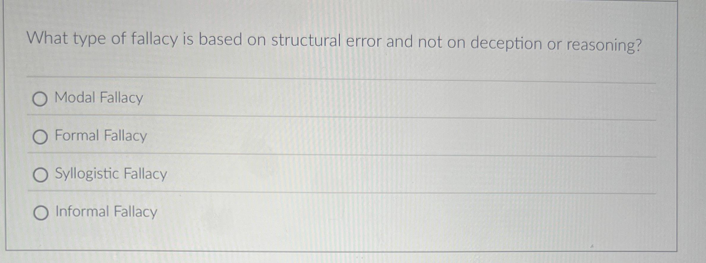 Solved What type of fallacy is based on structural error and | Chegg.com