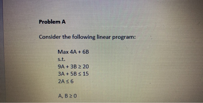 Solved Problem A Consider the following linear program:Max | Chegg.com
