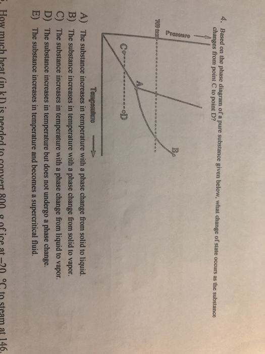 Solved 4. Based on the phase diagram of a pure substance | Chegg.com