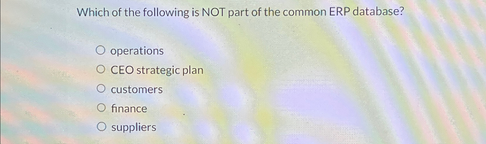 Solved Which of the following is NOT part of the common ERP | Chegg.com