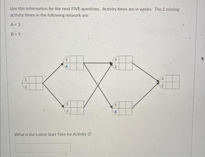 Solved Use this information for the next FIVE questions. | Chegg.com