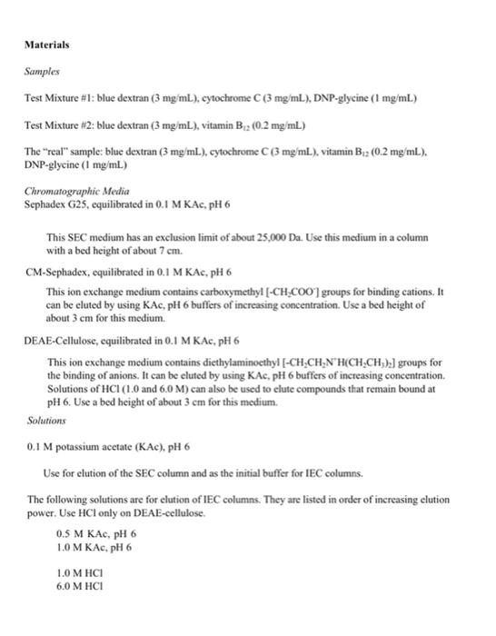 Chromatography Challenge Ion Exchange and Size