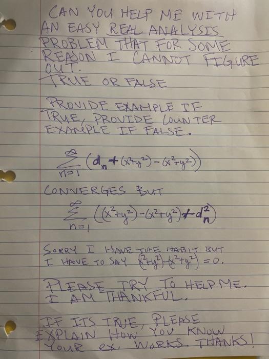 Solved CAN YOU HELP ME WITH AN EASY REAL ANALYSIS PROBLEM | Chegg.com