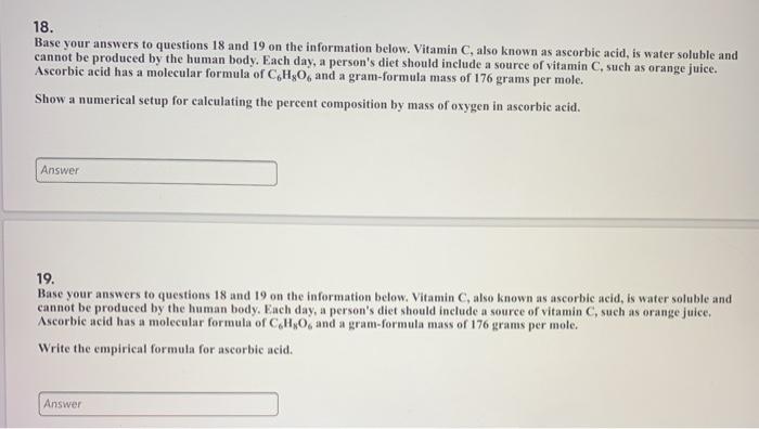 18. Base your answers to questions 18 and 19 on the | Chegg.com