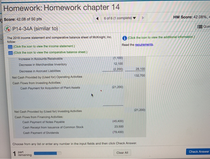 Solved Homework: Homework chapter 14 I Score: 42.08 of 50 | Chegg.com