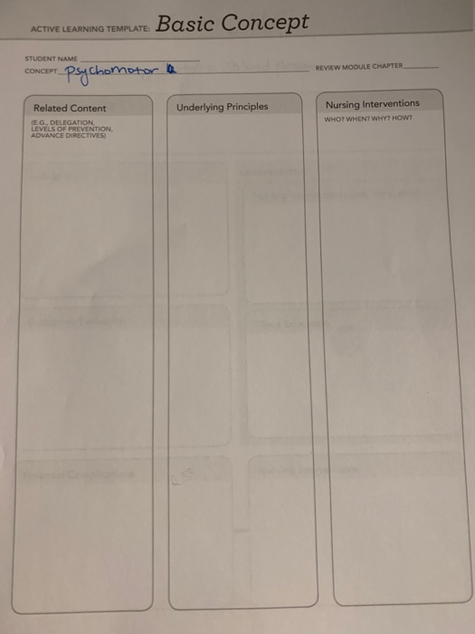 ACTIVE LEARNING TEMPLATE: Basic Concept STUDENT NAME | Chegg.com